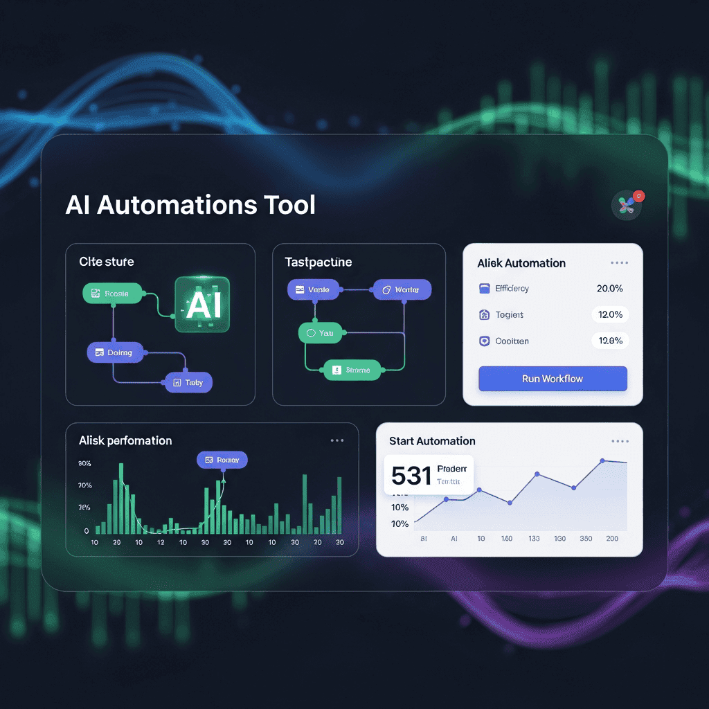 Dashboard displaying AI automation metrics